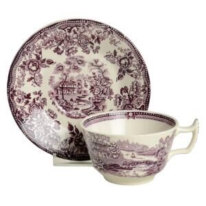 Vintage Royal Staffordshire Tonquin Plum Tea Cup & Saucer Made in England